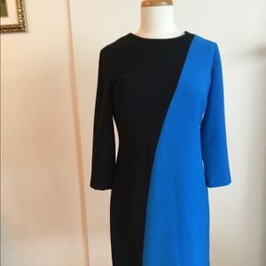 Ann Taylor dress, blue/black, size 6